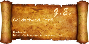 Goldschmid Ernő névjegykártya